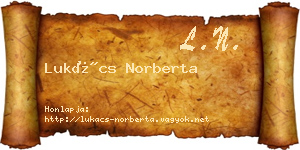 Lukács Norberta névjegykártya